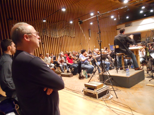 Michael Curran and Geoff Knorr Overseeing Recording Session